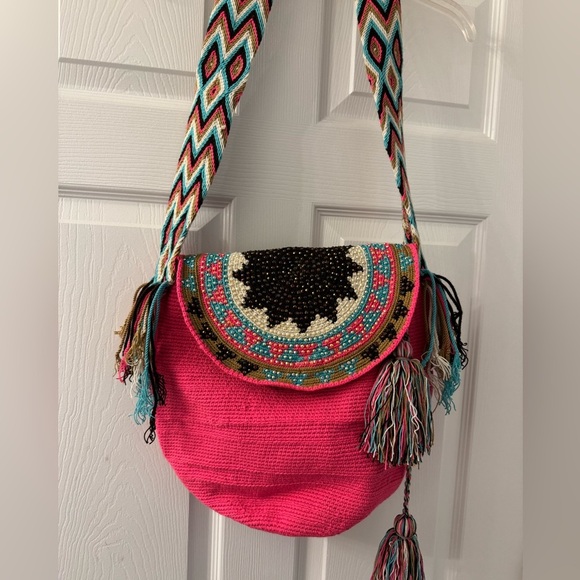 Rhinestone Colorful Colombian Wayuu Mochila Bag! - Picture 1 of 5
